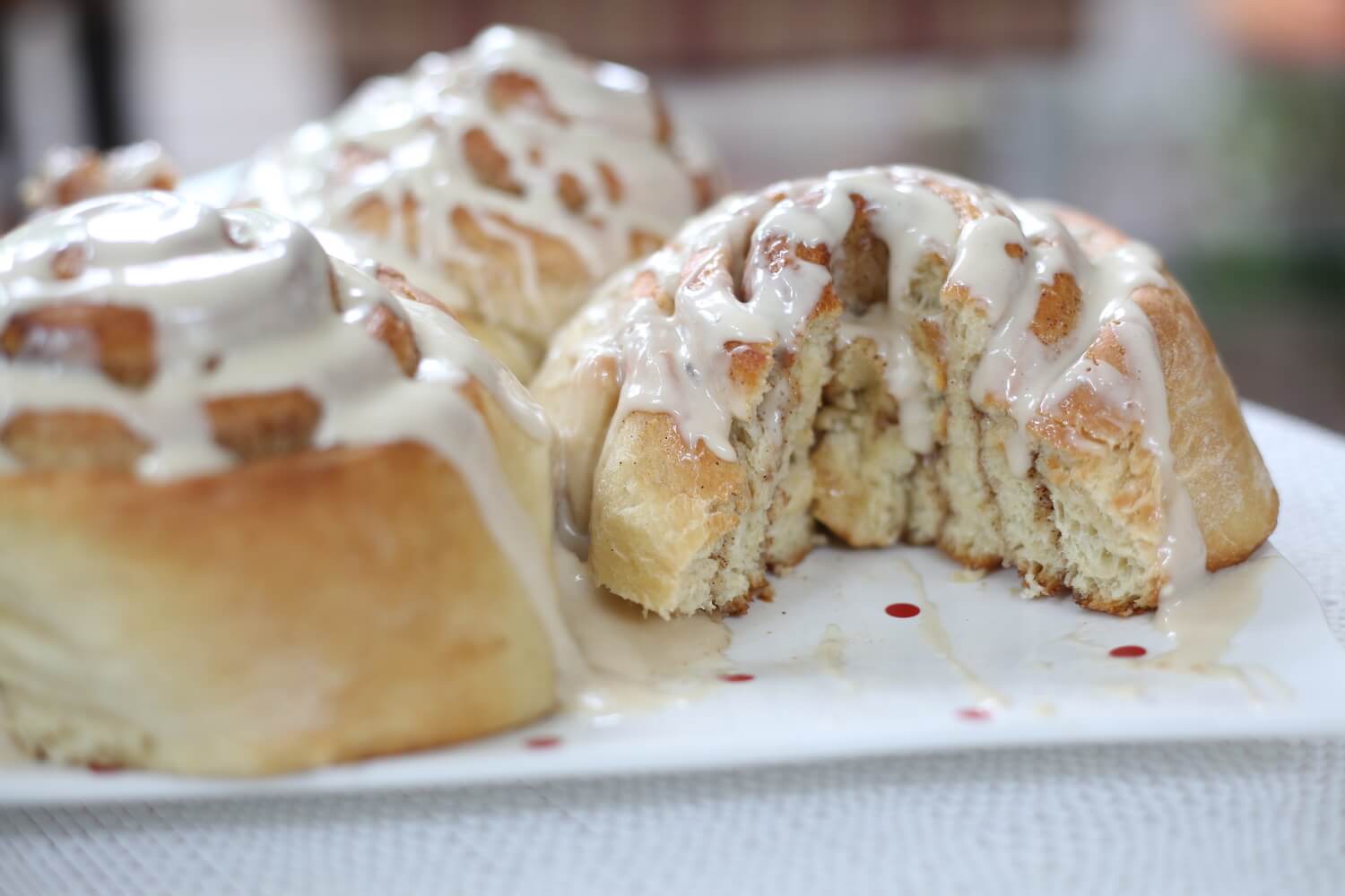 Big and Gooey Cinnamon Rolls with Maple Cream Cheese Frosting